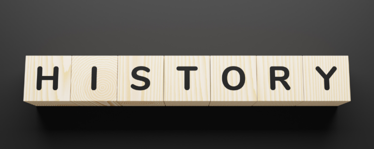 the word history spelled out in blocks